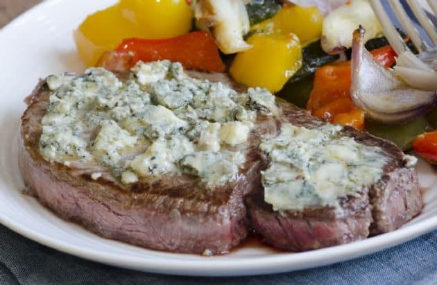 Blue Cheese Steak with Garlic