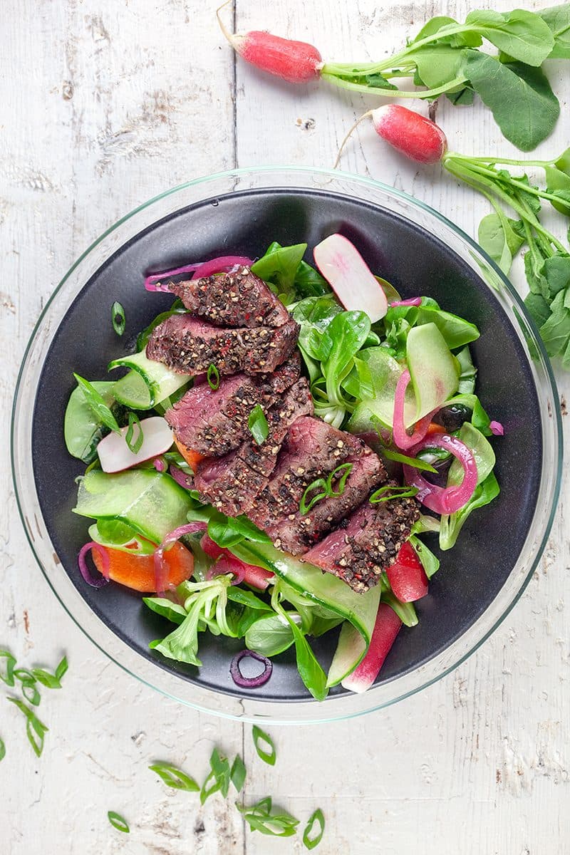 Pepper Steak Salad with Balsamic Vinaigrette