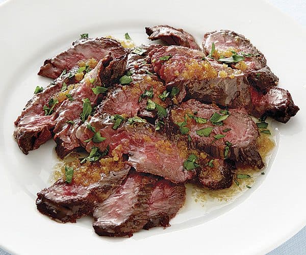 Skirt Steak with Golden Garlic Butter